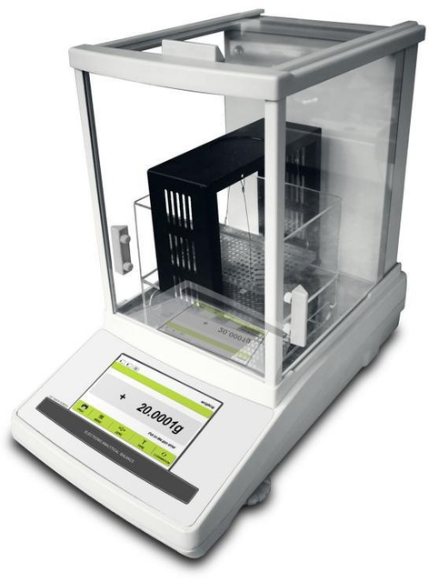 Balance analytique électrique avec fonction de densité pour le test de densité plastique